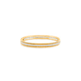 HARAKH 18Kt Yellow Gold Natural Colorless Diamond Sunlight Gold Bead And Baguette Eternity Bangle