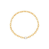 HARAKH 18Kt Yellow Gold Natural Colorless Diamond Sunlight Paper Clip Necklace