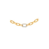 HARAKH 18Kt Yellow Gold Natural Colorless Diamond Sunlight Paper Clip Necklace