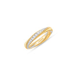 HARAKH 18Kt Yellow Gold Natural Colorless Diamond Sunlight Twilight Spiral Diamond Ring