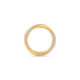HARAKH 18Kt Yellow Gold Natural Colorless Diamond Sunlight Twilight Spiral Diamond Ring