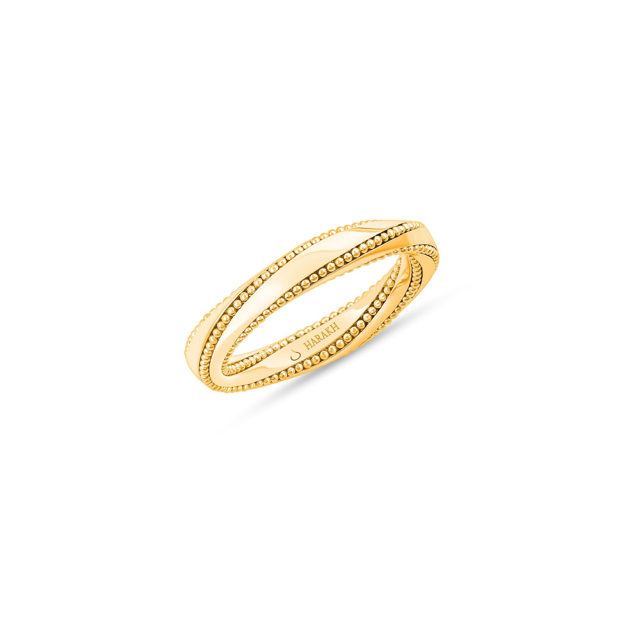 HARAKH 18Kt Yellow Gold Sunlight Twilight Spiral Gold Ring