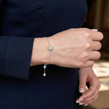 HARAKH Sunlight Rondell Eternity Bracelet – Colorless Baguette Diamonds & Signature Auric Sphere in 18K Gold | GIA Jewelry Report