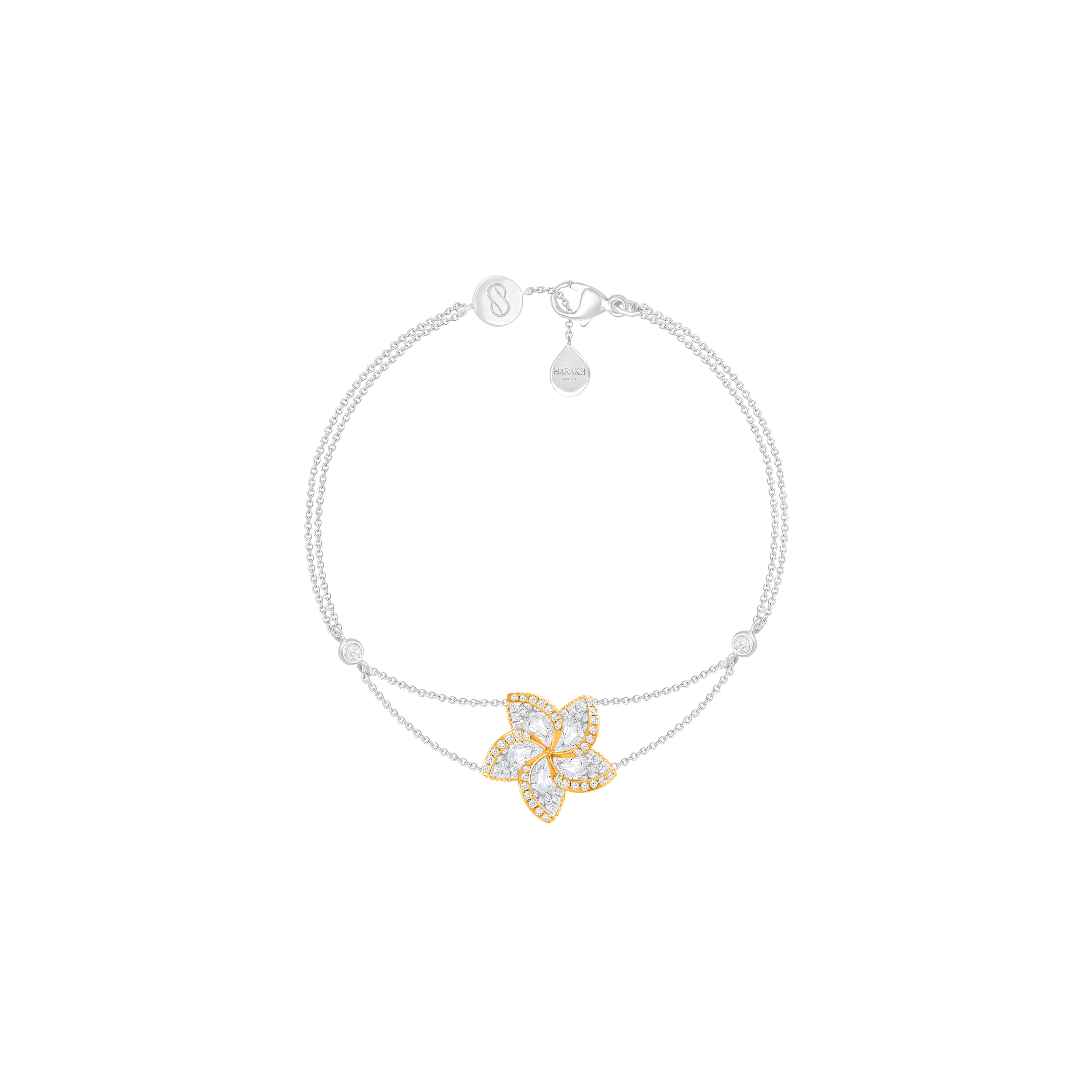 HARAKH Frangipani Diamond Bracelet in 18KT Yellow Gold