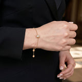 HARAKH Sunlight Rondell Eternity Bracelet – Colorless Baguette Diamonds & Signature Auric Sphere in 18K Gold | GIA Jewelry Report