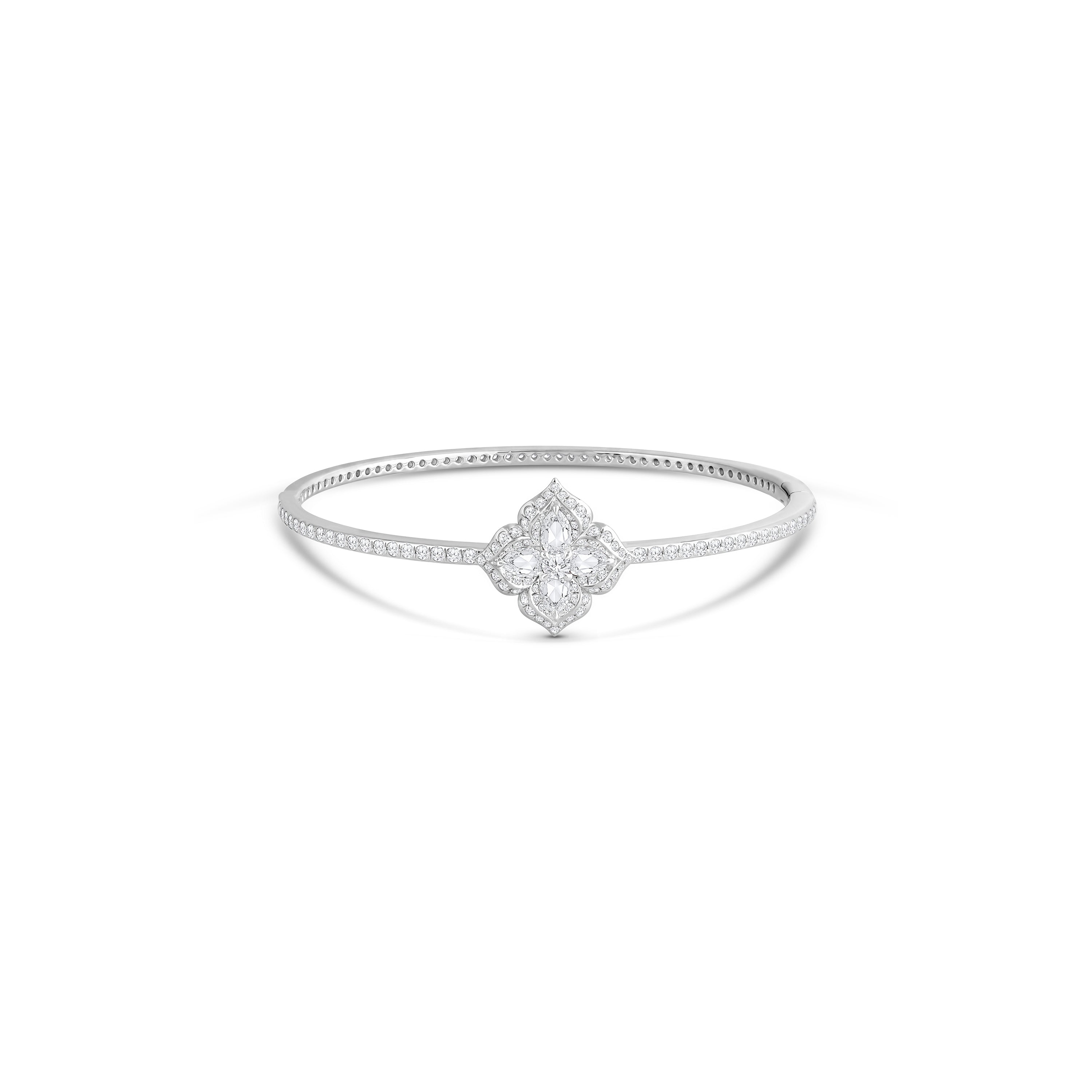 HARAKH Mandala Dome Motif Colorless Diamond Bangle Bracelet | GIA Jewelry Report
