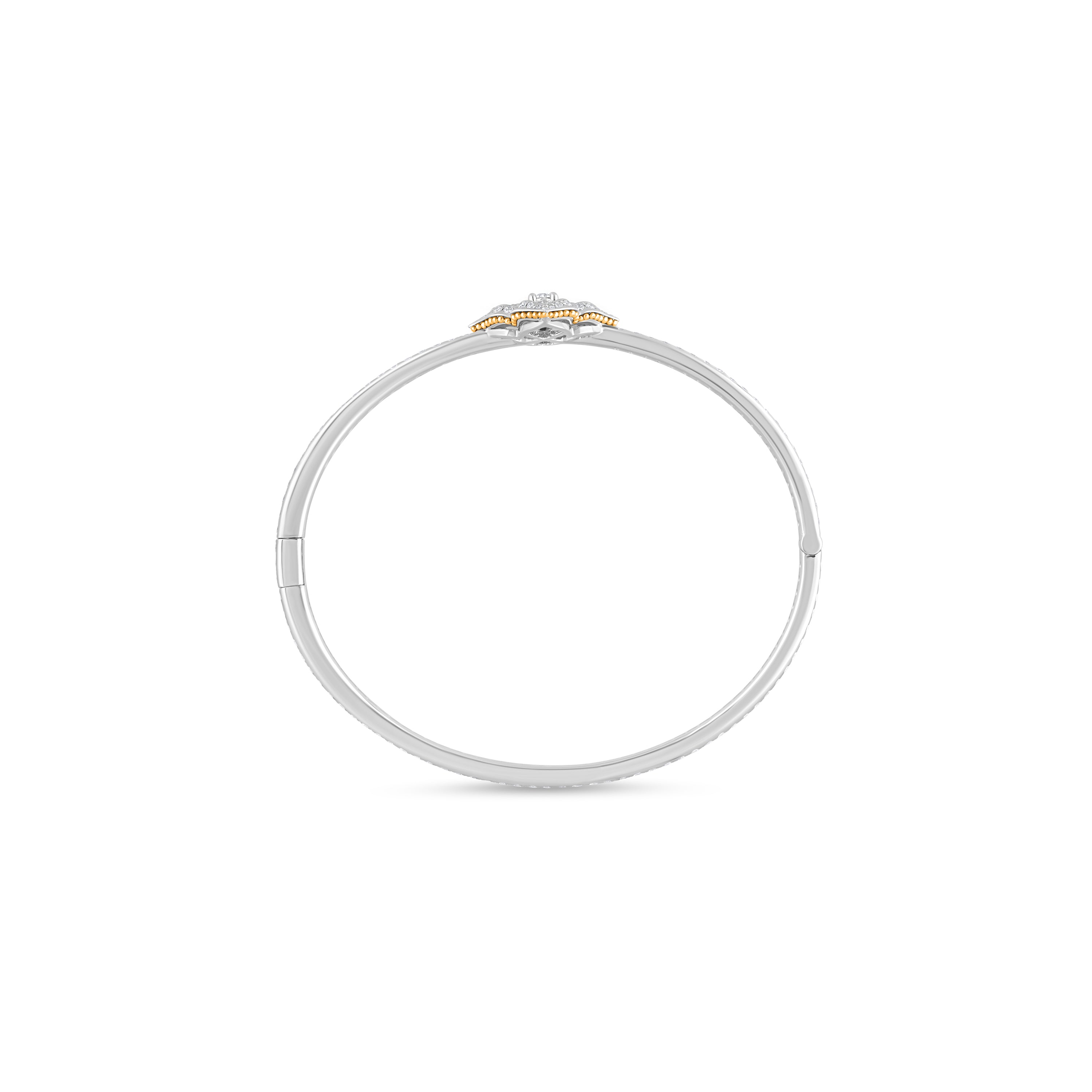HARAKH Mandala Dome Motif Colorless Diamond Bangle Bracelet | GIA Jewelry Report