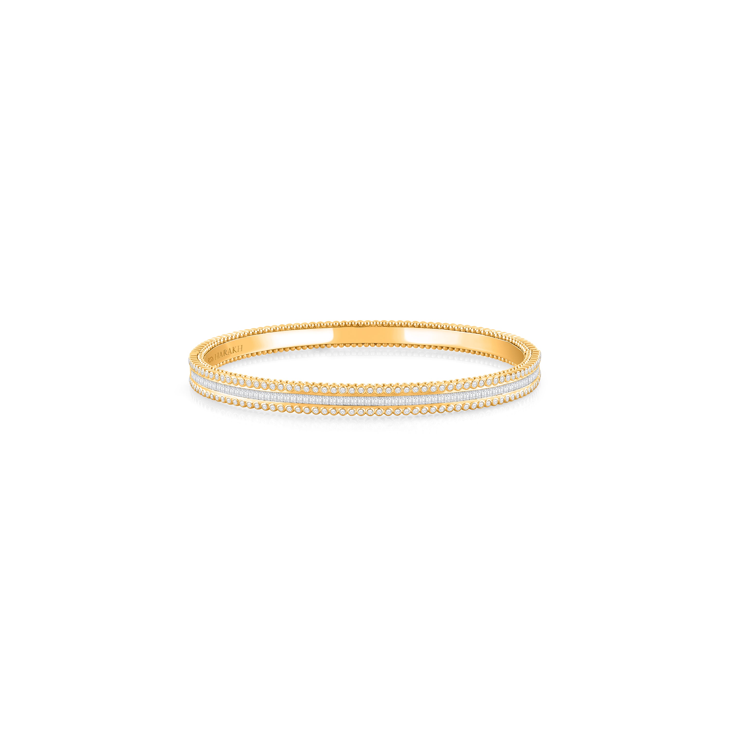 HARAKH Sunlight Half-Eternity Bangle – Baguette & Round Bezel