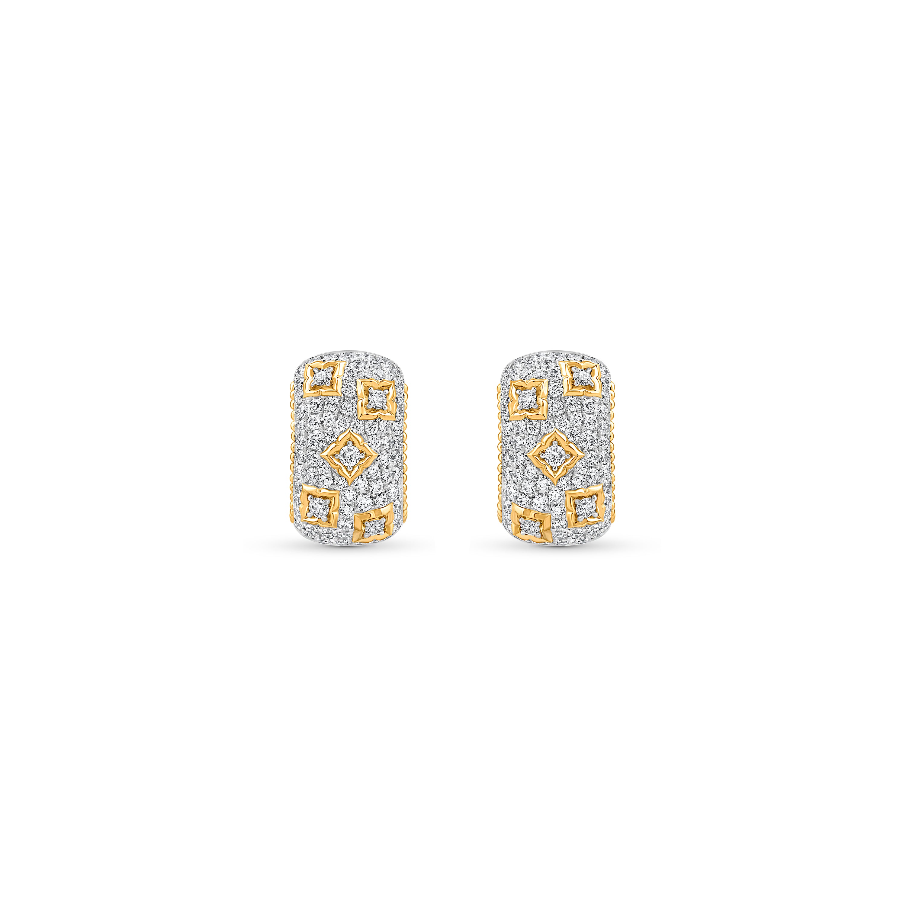 HARAKH Mandala Motif Colorless Diamond  Huggie Earrings | GIA Jewelry Report