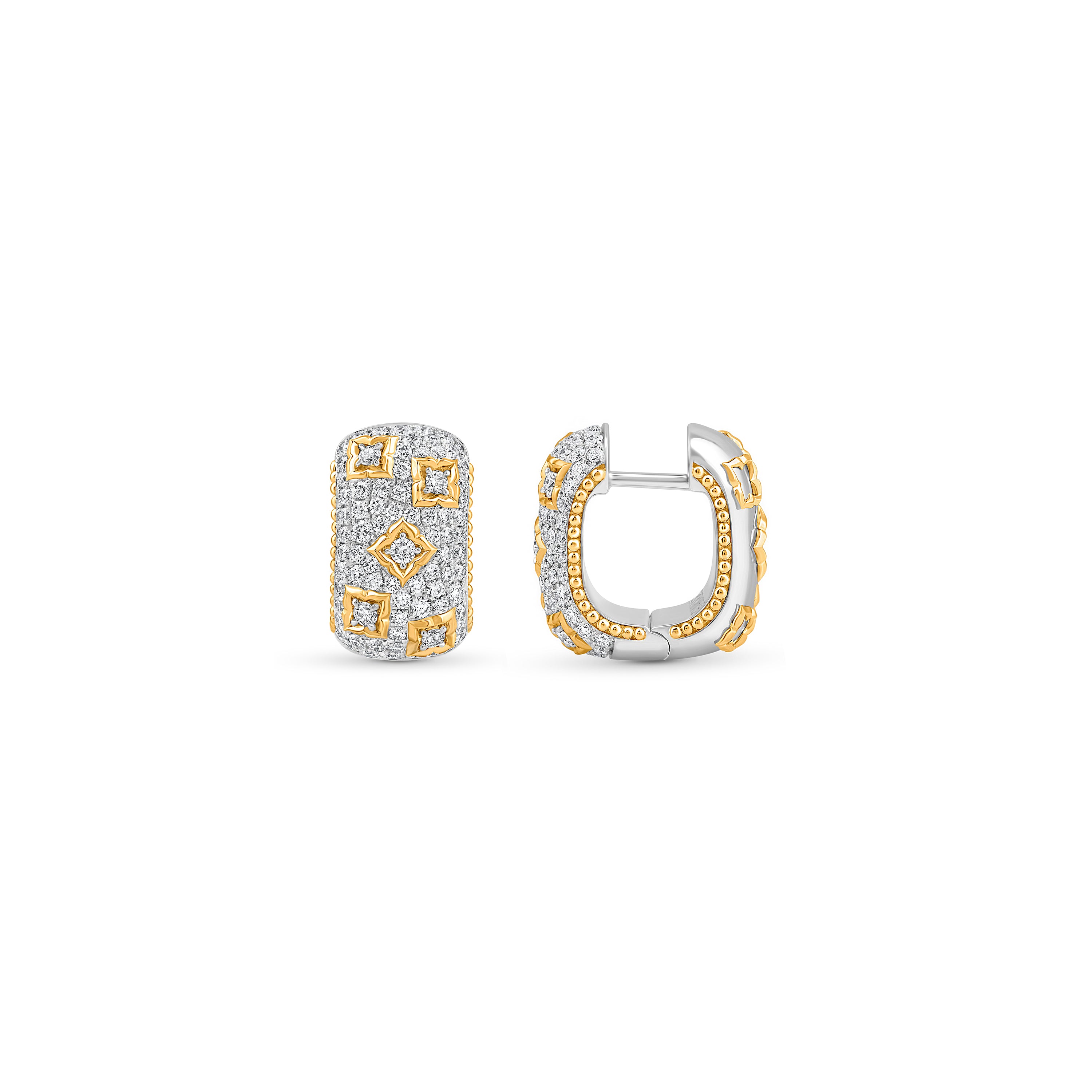 HARAKH Mandala Motif Colorless Diamond  Huggie Earrings | GIA Jewelry Report