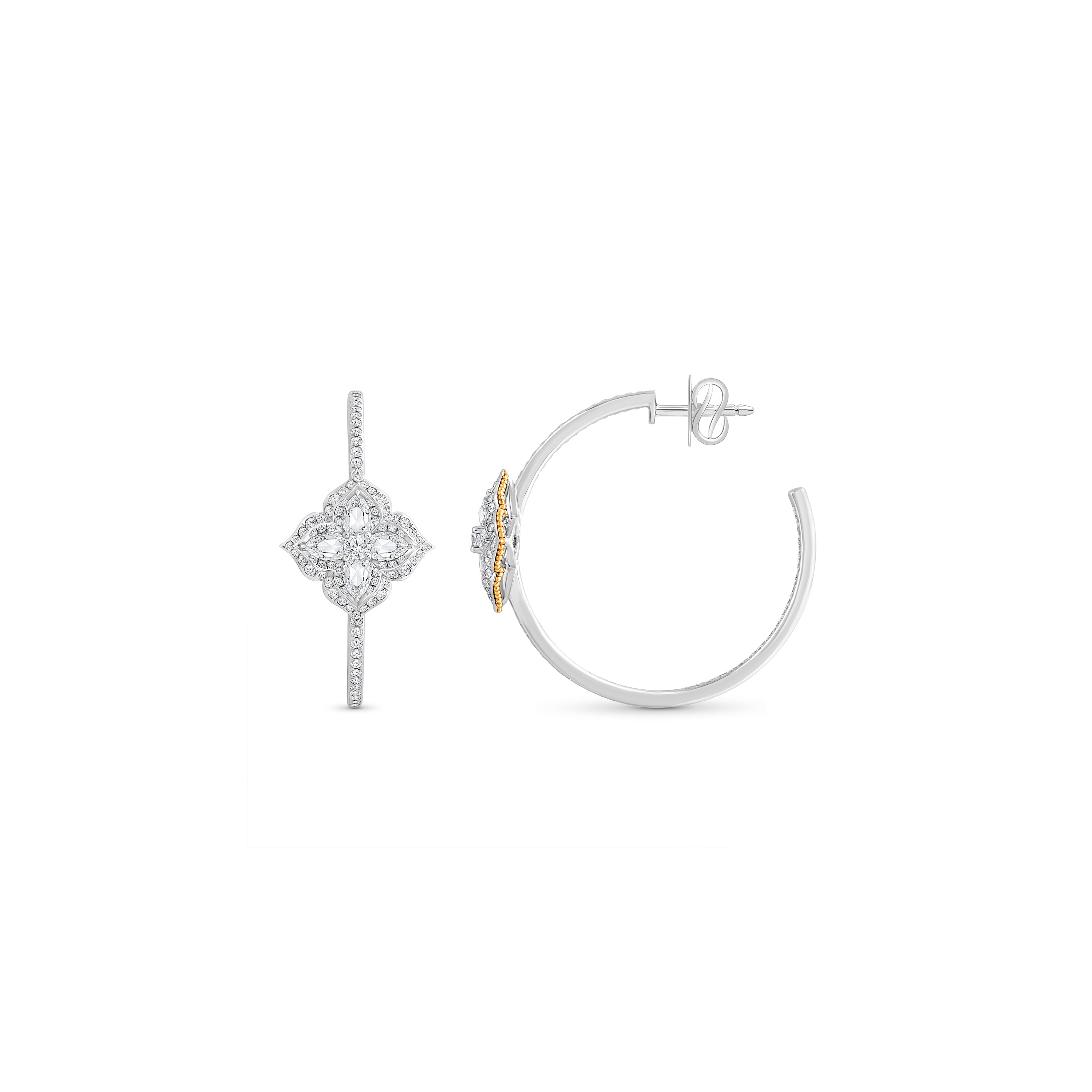 HARAKH Mandala Dome Motif Colorless Diamond Hoop Earrings | GIA Jewelry Report