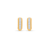HARAKH 18 Karat Gold Colorless Diamond Sunlight Semi Hoop Earrings