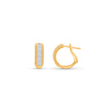 HARAKH 18 Karat Gold Colorless Diamond Sunlight Semi Hoop Earrings