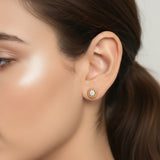 HARAKH Sunlight Auric Sphere Stud Jacket Colorless Diamond Earrings