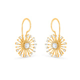 HARAKH 18 Karat Gold Colorless Diamond Sunlight Radiant Earrings