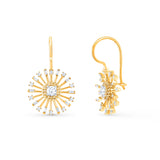 HARAKH 18 Karat Gold Colorless Diamond Sunlight Radiant Earrings