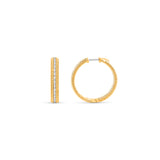 HARAKH 18 Karat Yellow Gold Coloress Diamond Contemporary Hoop Earrings