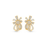 HARAKH 18 Karat Gold Baguette Colorless Diamond Sunlight Collection Stud Earrings