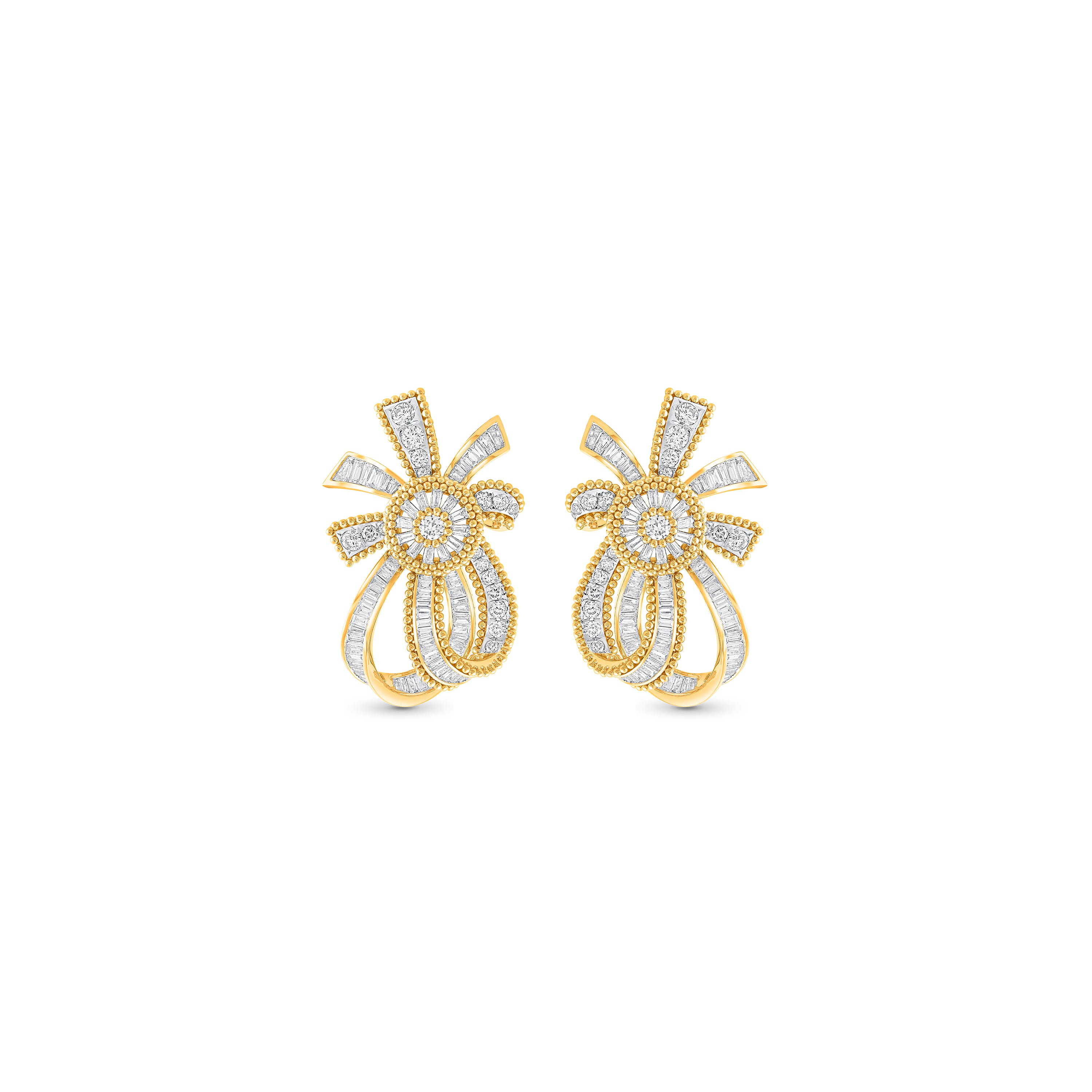 HARAKH Sunlight Aureole Bow Colorless Diamond Earrings
