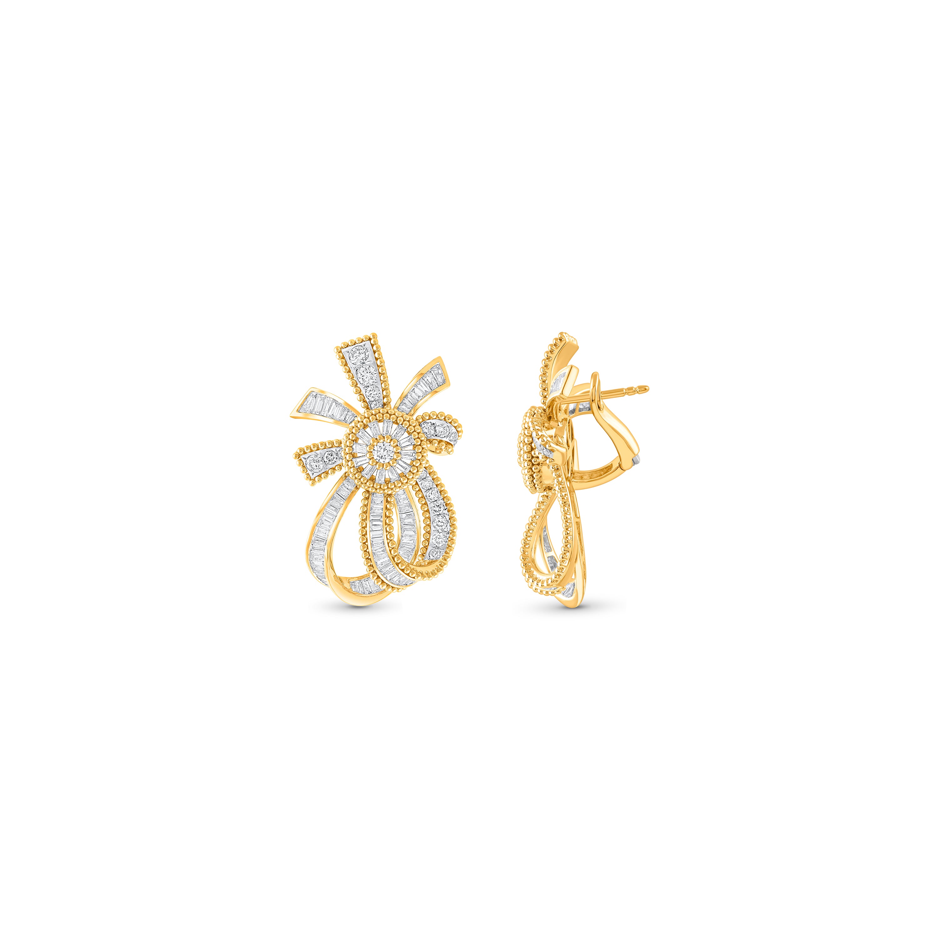 HARAKH Sunlight Aureole Bow Colorless Diamond Earrings
