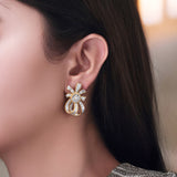 HARAKH 18 Karat Gold Baguette Colorless Diamond Sunlight Collection Stud Earrings