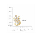 HARAKH 18 Karat Gold Baguette Colorless Diamond Sunlight Collection Stud Earrings