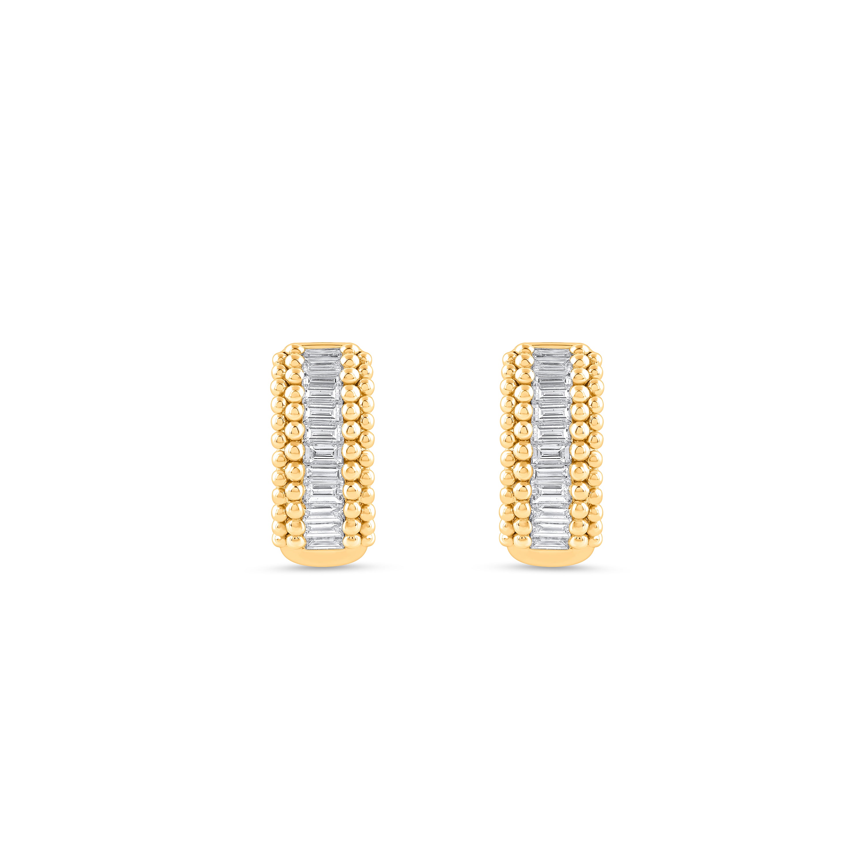 HARAKH 18 Karat Gold Colorless Diamond Hoop Sunlight Earrings