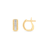 HARAKH 18 Karat Gold Colorless Diamond Hoop Sunlight Earrings