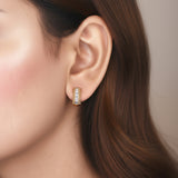 HARAKH Sunlight Semi-Rondell Diamond Petite Huggies