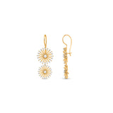 HARAKH 18 Karat Gold Colorless Diamond Sunlight Hoop Earrings