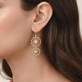 HARAKH Sunlight Double Sunbeam Colorless Diamond Wire Earrings
