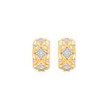 HARAKH Mandala Sculpture Colorless Diamonds Earring Huggies