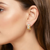 HARAKH Mandala Sculpture Colorless Diamonds Earring Huggies