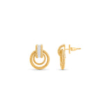 HARAKH 18 Karat Gold Colorless Double Circle Sunlight Earrings