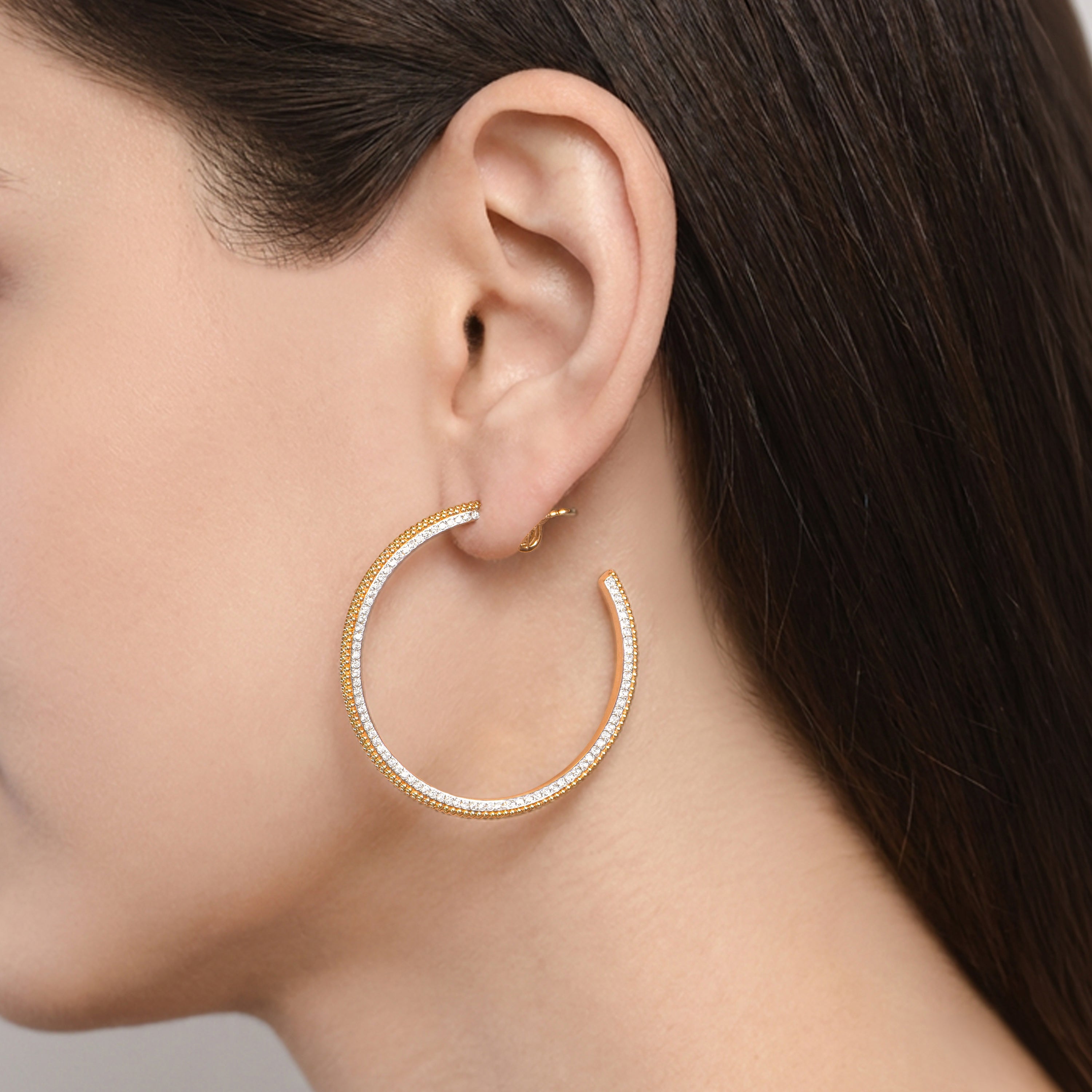 HARAKH Sunlight Two-Way Radiant Edge Hoop Earrings I GIA Jewelry Report