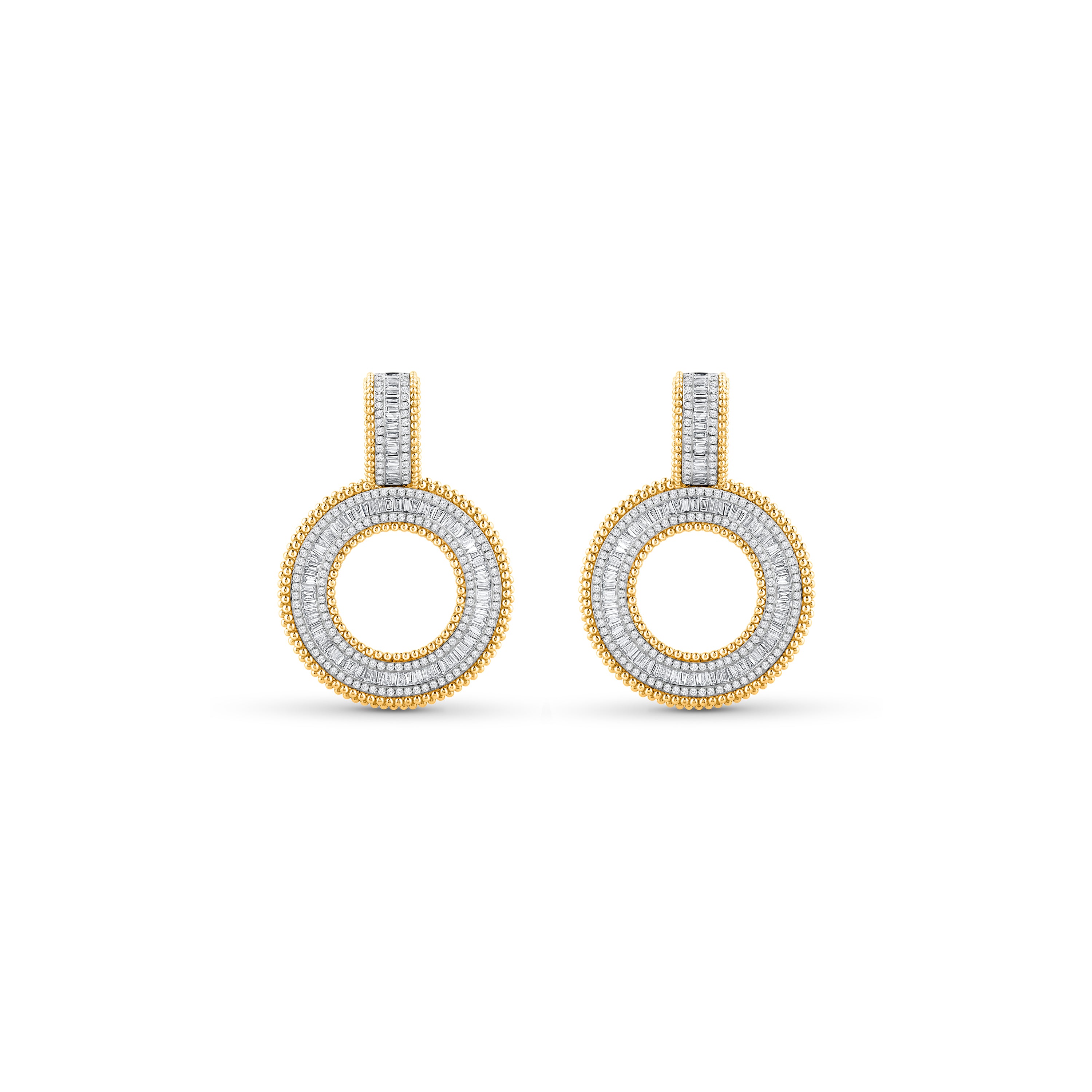 HARAKH Sunlight Circle of Light Baguette Earrings