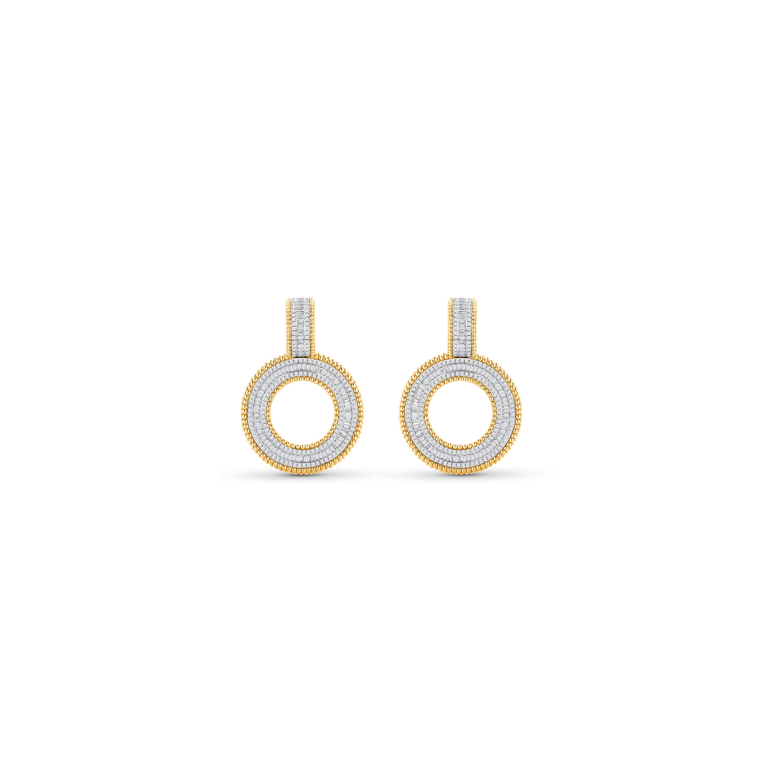 HARAKH Sunlight Circle of Light Baguette Earrings