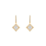 HARAKH Mandala Dome Drops Colorless Diamond Dangling Earrings