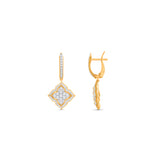 HARAKH Mandala Dome Drops Colorless Diamond Dangling Earrings