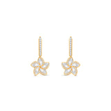 HARAKH Frangipani Flower Colorless Diamond Dangling Earrings