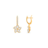 HARAKH Frangipani Flower Colorless Diamond Dangling Earrings