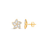 HARAKH Frangipani Flower Colorless Diamond Dangling Stud Earrings | GIA Jewelry Report