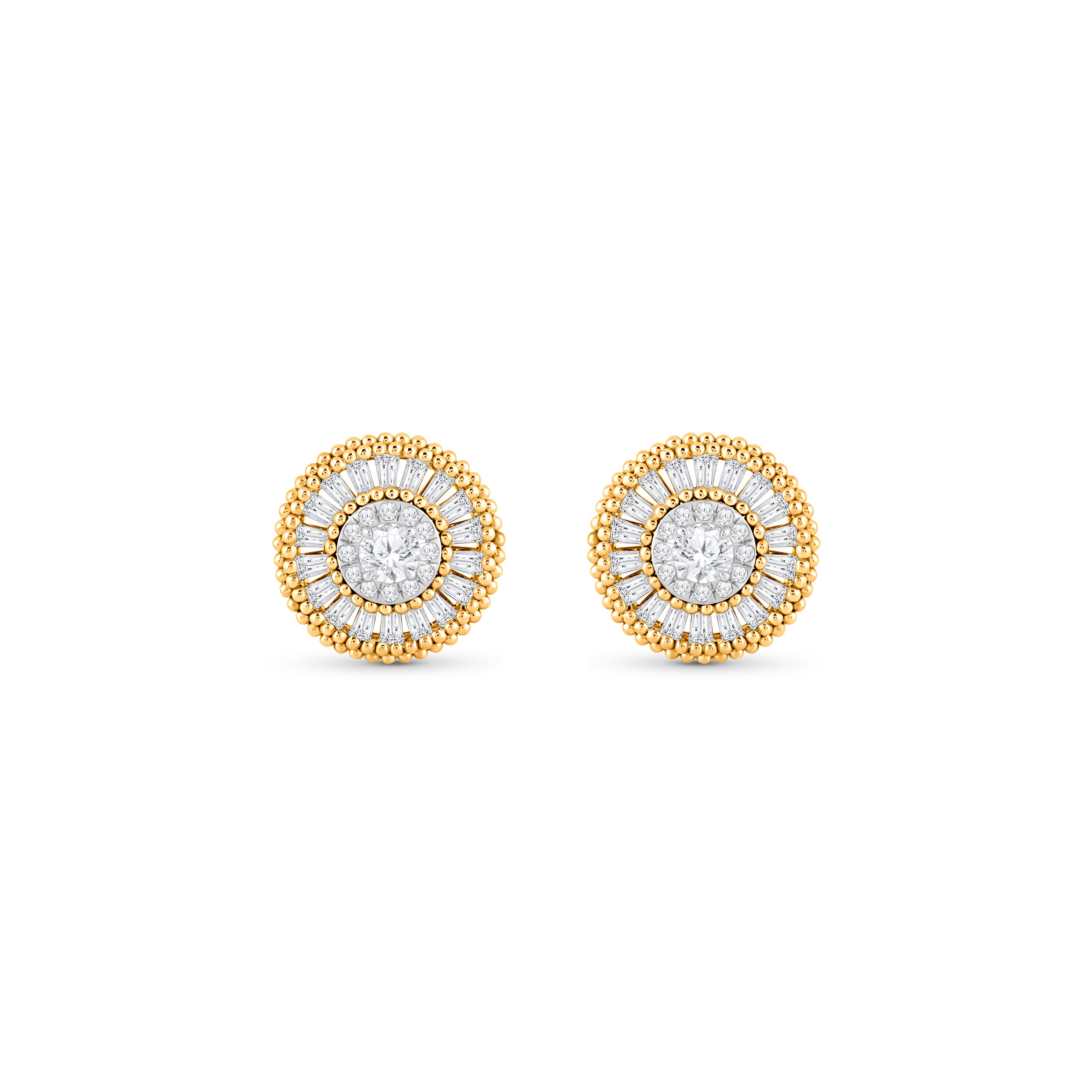 HARAKH Sunlight Colorless Diamond Aureole Stud Huggies | GIA Jewelry Report