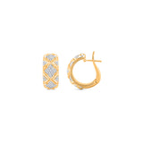 HARAKH Mandala Sculpture Colorless Diamonds Huggie Earrings | GIA Jewelry Report