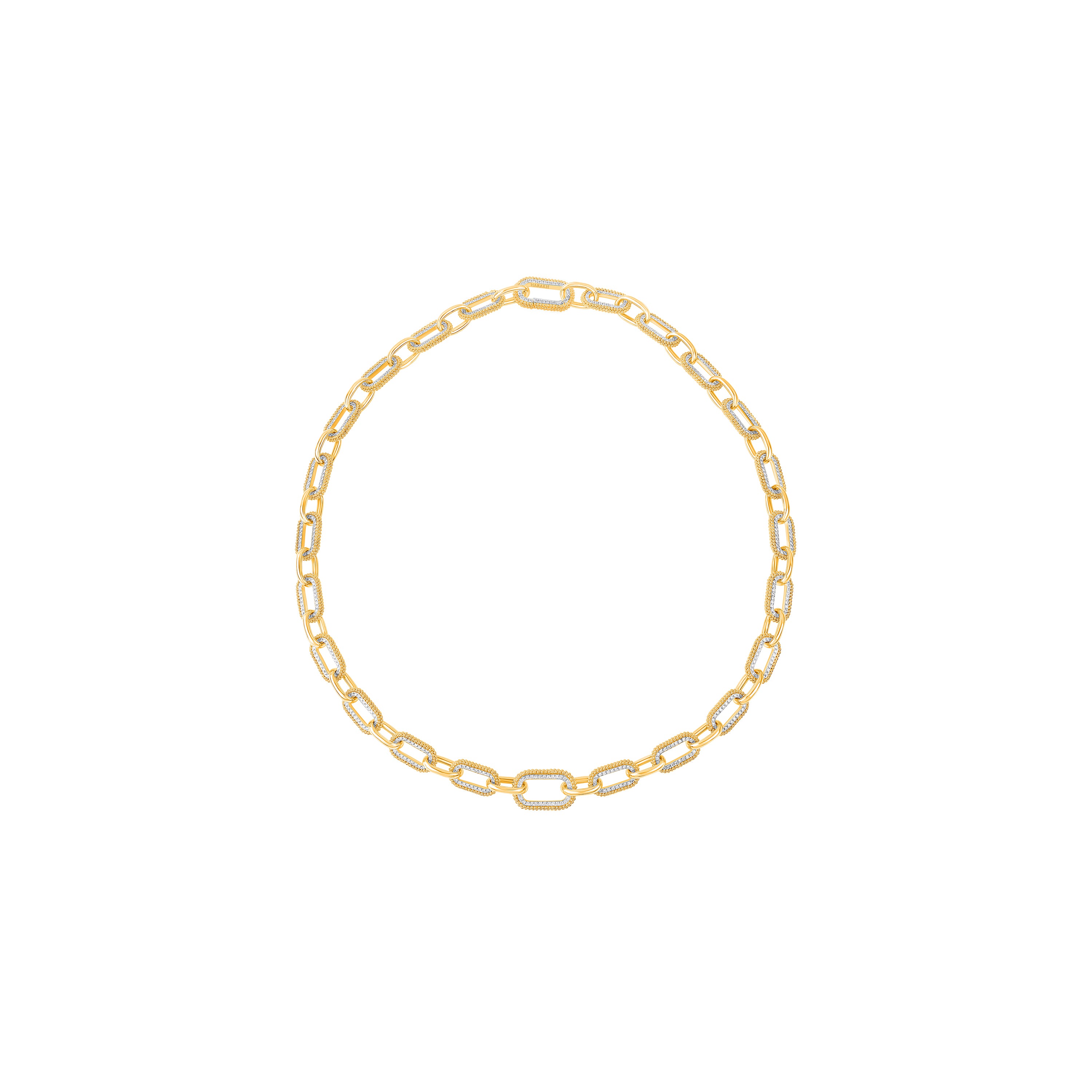 HARAKH Sunlight Colorless Diamond Intertwined Duo Link Necklace