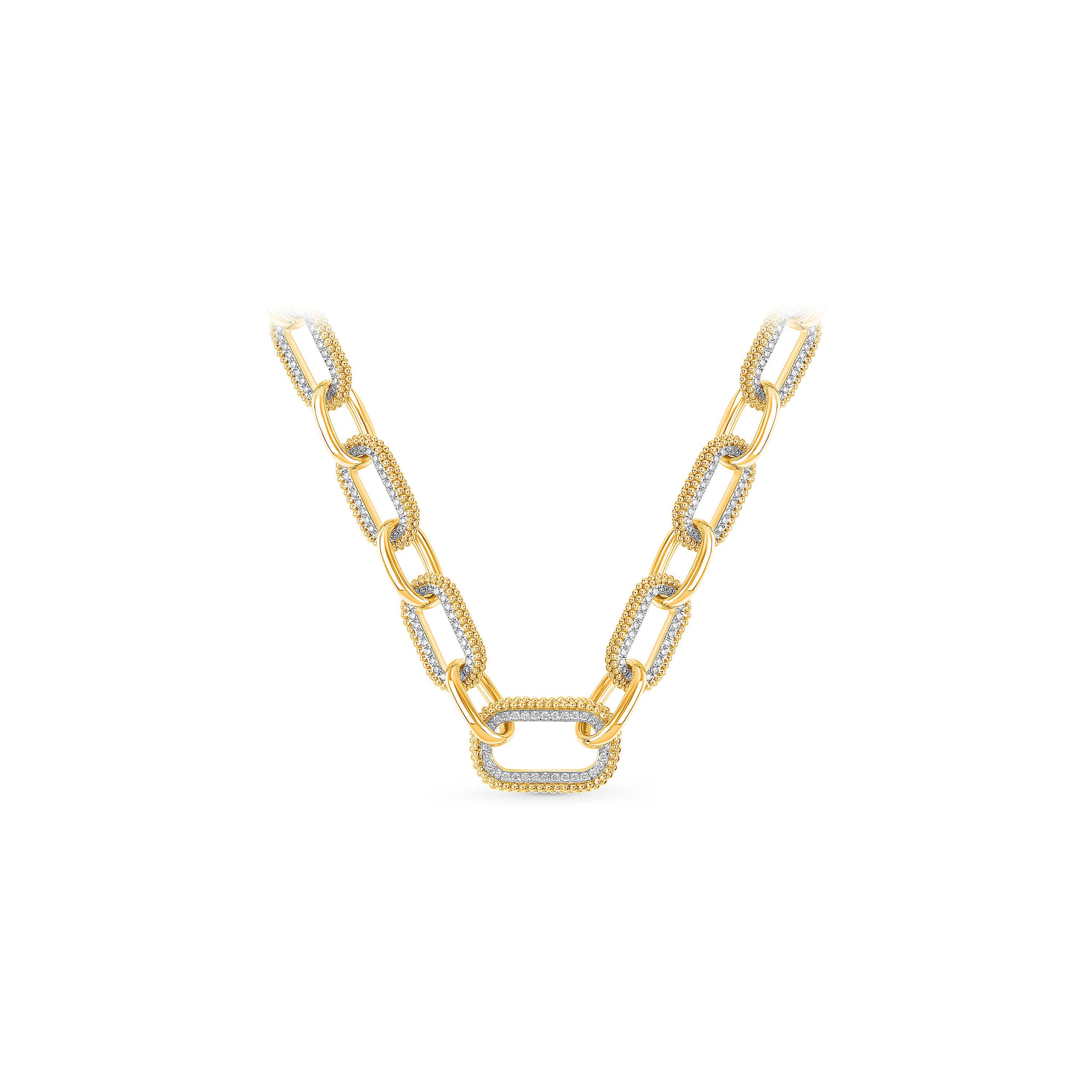 HARAKH Sunlight Colorless Diamond Intertwined Duo Link Necklace