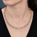 HARAKH Sunlight Colorless Diamond Intertwined Duo Link Necklace I GIA Jewelry Report