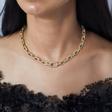 HARAKH 18 Karat Gold Colorless Diamond Sunlight Paper Clip Necklace