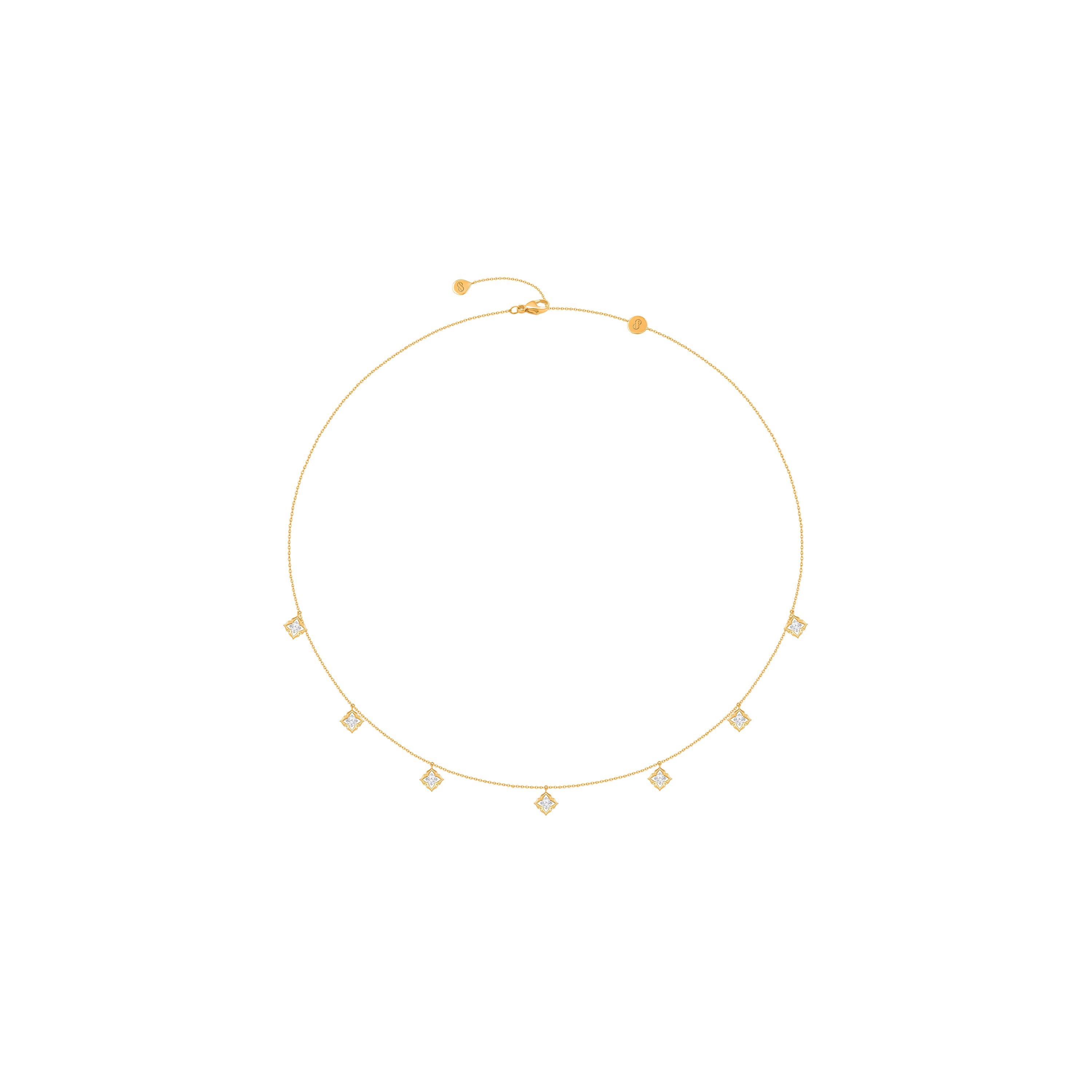 HARAKH Mandala Motif Station Necklace with Brilliant & Rose-Cut Diamonds | GIA Jewelry Report