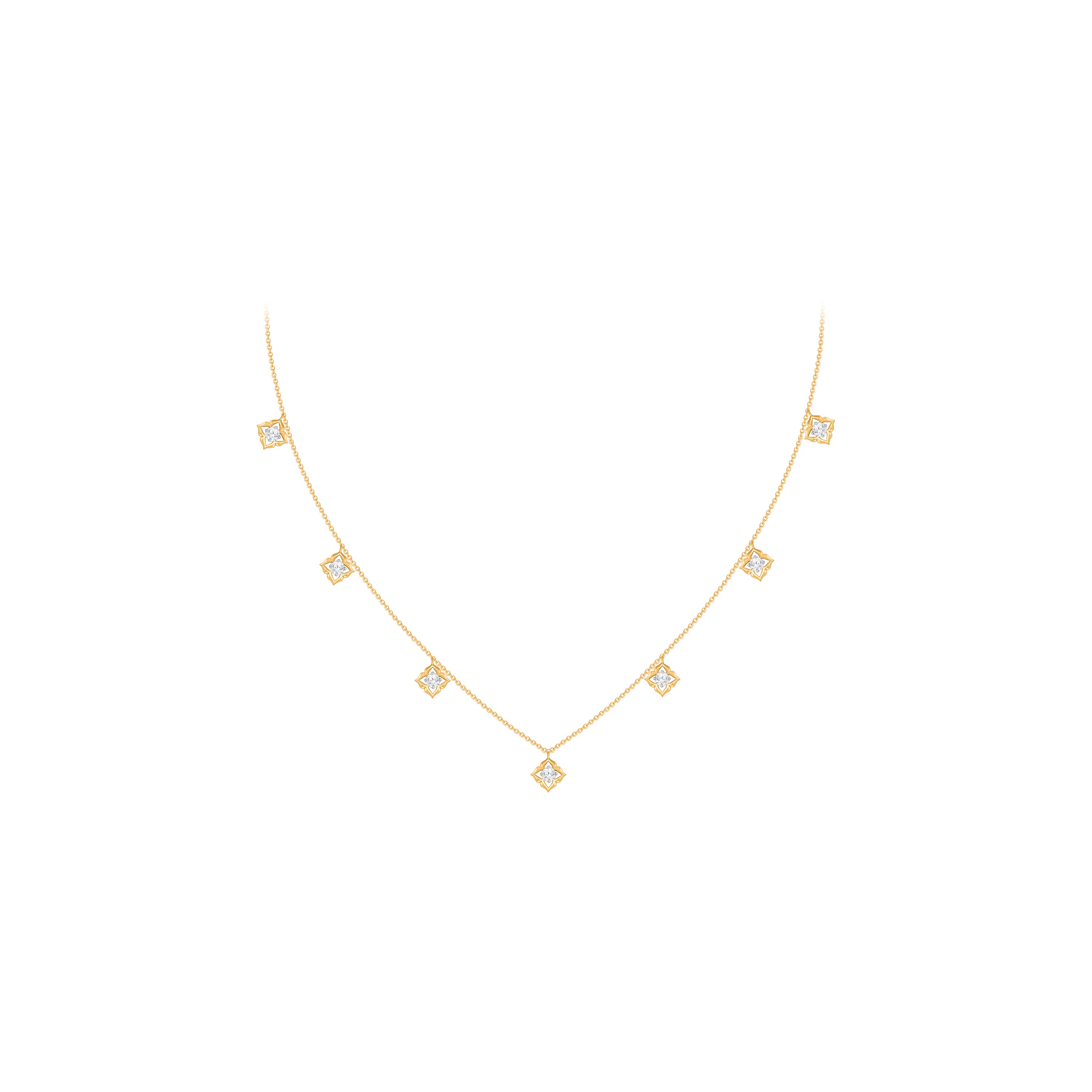 HARAKH Mandala Motif Station Necklace with Brilliant & Rose-Cut Diamonds | GIA Jewelry Report